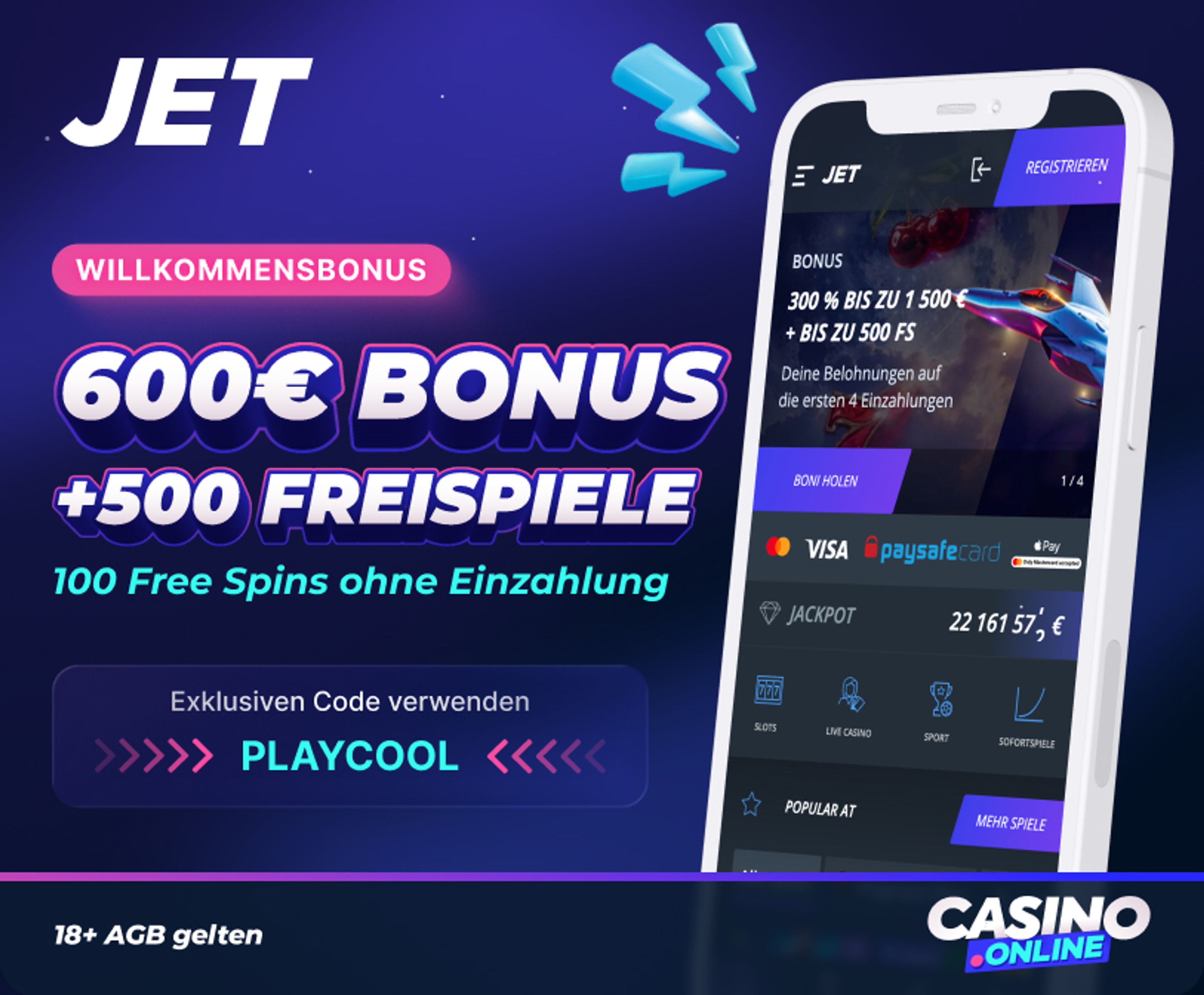 Jet Casino Willkommensbonus